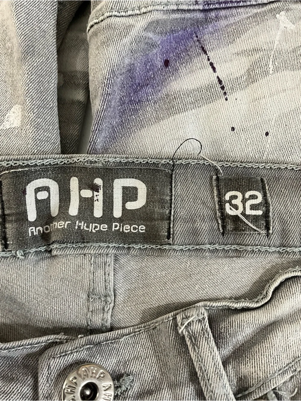 AHP Another Hype Piece Jeans Size 32 Distressed Paint Splattered Skinny Jeans